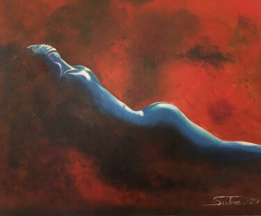 Peinture intitulée "Femme allongée" par Loic Sutre, Œuvre d'art originale, Acrylique