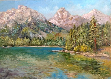 Glacier mountain Peinture intitulée "Glacier mountain" par Tamara Rozinskay, Œuvre d'art originale, Huile