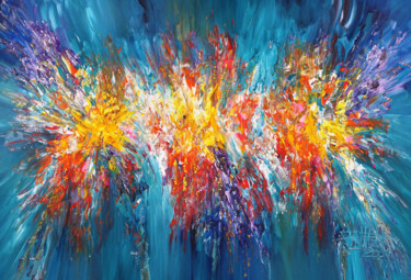 Turquoise Daydream XL 4 Schilderij getiteld "Turquoise Daydream…" door Peter Nottrott, Origineel Kunstwerk, Acryl