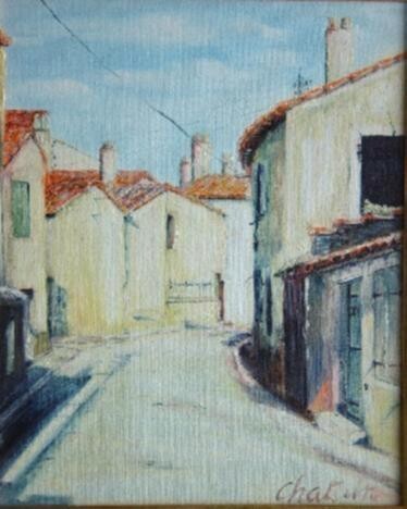 Pintura titulada "Ars en Ile de Ré" por Jean-Claude Chatain, Obra de arte original, Oleo Montado en Bastidor de camilla de m…