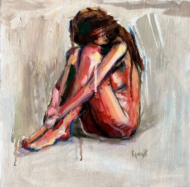 Vulnerability Schilderij getiteld "Vulnerability" door Anastasiya Krokhmal ( Art Kroha), Origineel Kunstwerk, Olie Gemonteerd op Karton