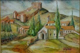 绘画 标题为“La bastide provença…” 由Jean-Claude Chatain, 原创艺术品, 油 安装在木质担架架上