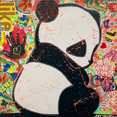 绘画 标题为“Love Panda” 由Patricia Ducept (Art'Mony), 原创艺术品, 丙烯