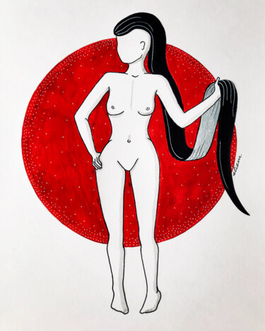 图画 标题为“Nue” 由Emmanuelle Liem, 原创艺术品, 墨