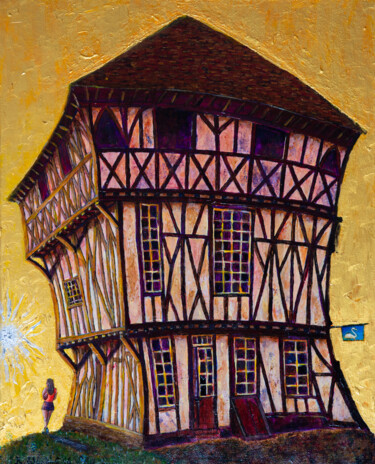 Peinture intitulée "La vieille auberge" par Robert Wundele, Œuvre d'art originale, Acrylique Monté sur Châssis en bois