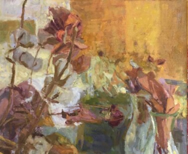 Peinture intitulée "Nature morte( détai…" par Olga Richir, Œuvre d'art originale, Huile