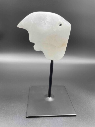 Sculpture intitulée "Poisson d'albâtre" par Edith Bk, Œuvre d'art originale, Pierre