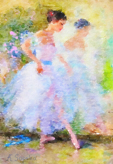 绘画 标题为“Blue ribbon” 由Kath Sapeha, 原创艺术品, 油