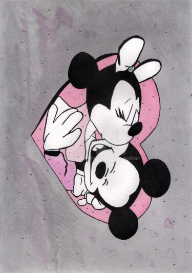 Mickey-mouse 2 ,Mikey-mouse2 , 米老鼠 绘画 标题为“Mickey-mouse 2 ,Mik…” 由Katwrina Golban, 原创艺术品, 水彩