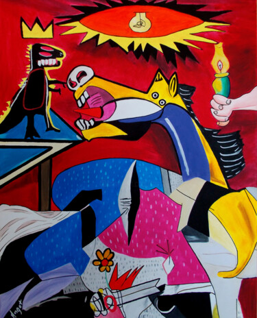 Malerei mit dem Titel "Pez dispenser vs Ho…" von Thierry Angot, Original-Kunstwerk, Acryl