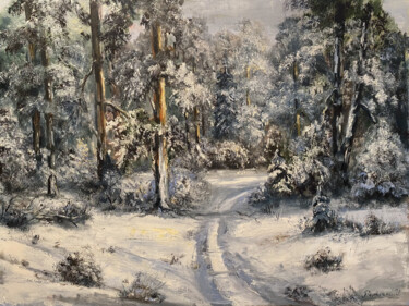 Pintura titulada "Winter" por Ilona Terekhina, Obra de arte original, Oleo Montado en Bastidor de camilla de madera