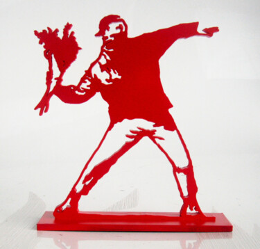 Γλυπτική με τίτλο "PYB Banksy flowers,…" από Pyb, Αυθεντικά έργα τέχνης, Ρητίνη