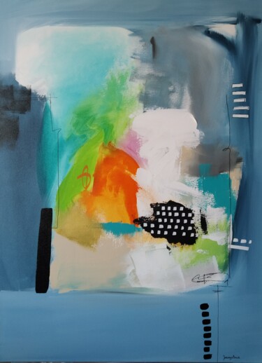 Peinture intitulée "Mon océan pacifique" par Joanna Buis, Œuvre d'art originale, Acrylique Monté sur Châssis en bois
