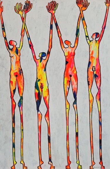 Peinture intitulée "Elévation..." par Delphine Dessein, Œuvre d'art originale, Acrylique