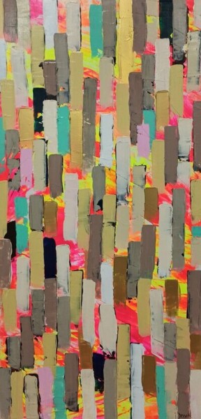 Peinture intitulée "Pluie de liberté 5" par Delphine Dessein, Œuvre d'art originale, Acrylique