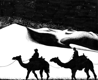 图画 标题为“Caravan / Караван” 由Владимир Абаимов, 原创艺术品, 墨