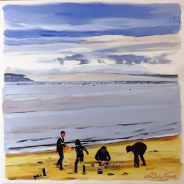 Painting titled "Les voisins du Cap" by Cathy Doutreligne, Original Artwork, Acrylic Mounted on Wood Stretcher frame
