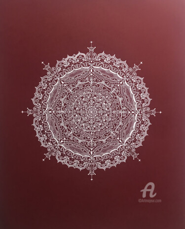 Drawing titled "Mandala Sagrada" by Humberto Cesar Pornaro, Original Artwork, Acrylic