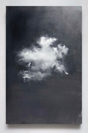 제목이 "White clouds"인 미술작품 Liza Orlovska로, 원작, 기름 나무 들것 프레임에 장착됨