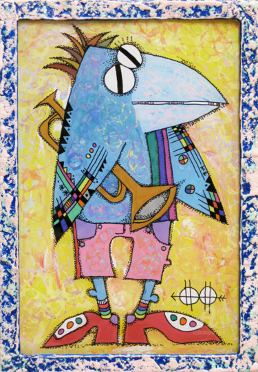 绘画 标题为“Busker with trumpet…” 由Nikita Ostapenco, 原创艺术品, 丙烯