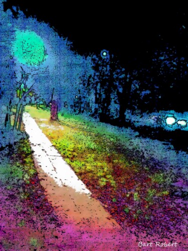 数字艺术 标题为“Viale notturno” 由Roberto Bartoccini, 原创艺术品, 数字油画