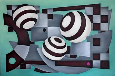 Schilderij getiteld "The Silent Grey: Gr…" door Inge Coolen, Origineel Kunstwerk, Olie