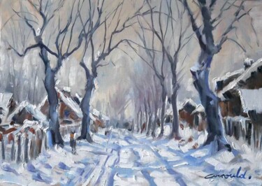 Painting titled "Neige filmée pour Y…" by Christian Arnould, Original Artwork, Oil