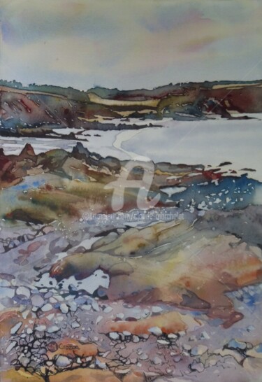 Peinture intitulée "Baie de Douarnenez,…" par Claude Marchalot, Œuvre d'art originale, Aquarelle