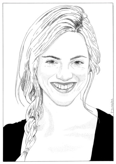 Dessin intitulée "Emily Whickersham" par Pascal Tavarner, Œuvre d'art originale, Encre