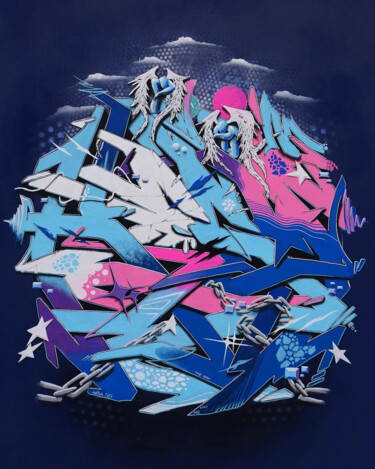 anges Pintura intitulada "anges" por Kesa Graffiti, Obras de arte originais, Acrílico