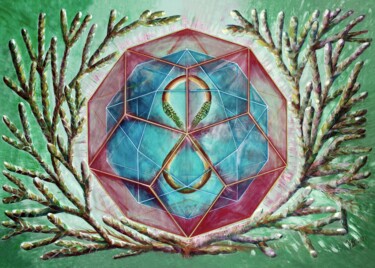 绘画 标题为“Alchimie de l'icosa…” 由Francoise Delpérée, 原创艺术品, 丙烯
