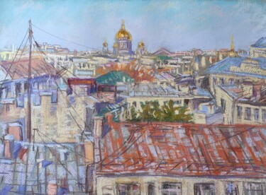 Cityscape аutumn in St. Petersburg. Картина под названием "Cityscape аutumn in…" - Maria Iakovleva, Подлинное произведение искусства, Пастель