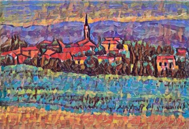 数字艺术 标题为“Alaigne chemin  du…” 由Grégoire Koboyan (Cricorps), 原创艺术品, 数字油画
