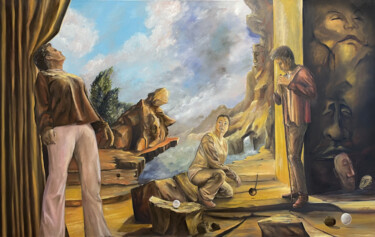 Malerei mit dem Titel "Zu Besuch in der Fr…" von Carola Eleonore Thiele, Original-Kunstwerk, Öl