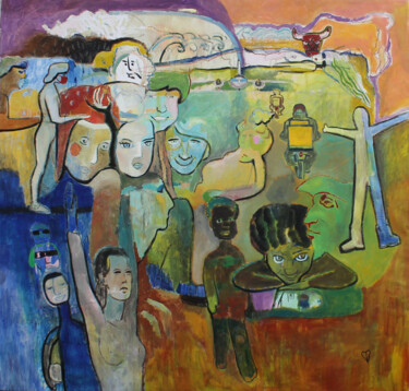 United States of the world Schilderij getiteld "United States of th…" door Sergiy Dekalyuk, Origineel Kunstwerk, Olie