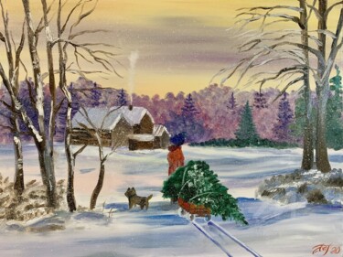 Pintura titulada "Winter fairy tale" por Anna Pavlovich-Naneva, Obra de arte original, Oleo Montado en Bastidor de camilla d…