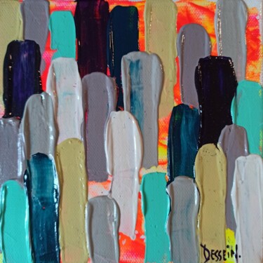 Peinture intitulée "Pluie de liberté (9)" par Delphine Dessein, Œuvre d'art originale, Acrylique