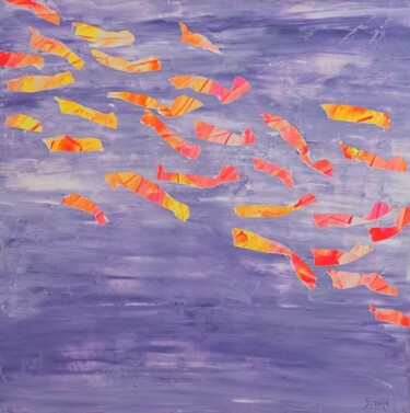 绘画 标题为“Banc de Poissons 4” 由Delphine Dessein, 原创艺术品, 丙烯