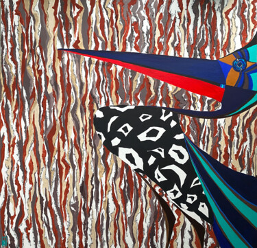 Bird of good news Big figurative abstraction 「Bird of good news B…」というタイトルの絵画 Alina Khramovaによって, オリジナルのアートワーク, アクリル