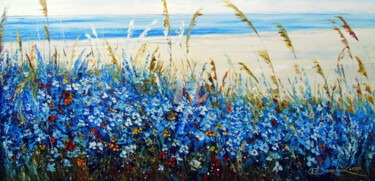 Wildflowers by the sea Картина под названием "Wildflowers by the…" - Olha, Подлинное произведение искусства, Масло