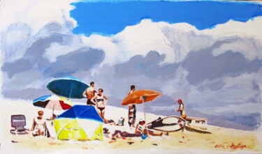 Peinture intitulée "le ciel" par Cathy Doutreligne, Œuvre d'art originale, Acrylique Monté sur Châssis en bois