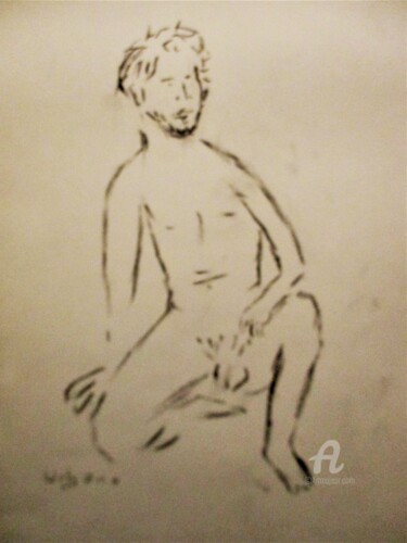 Dessin intitulée "Bazile au fusain" par Roberto Urbano, Œuvre d'art originale, Fusain