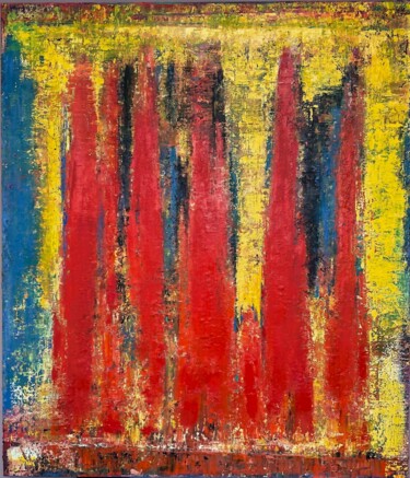 No. 1063_Flames I 绘画 标题为“No. 1063_Flames I” 由Guido Lötscher, 原创艺术品, 油 安装在木质担架架上