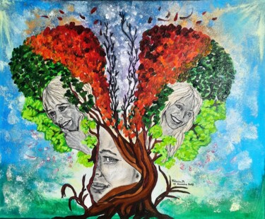 Schilderij getiteld "Saisons" door Patricia M. Le Démon Du Crayon, Origineel Kunstwerk, Acryl Gemonteerd op Frame voor houte…