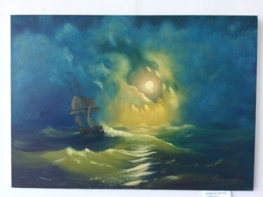 Ζωγραφική με τίτλο "The boat at the sto…" από Sergei Jermolajev, Αυθεντικά έργα τέχνης, Λάδι