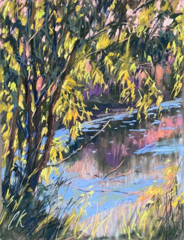 제목이 "At the lake / Au bo…"인 그림 Kristina Savinova로, 원작, 파스텔