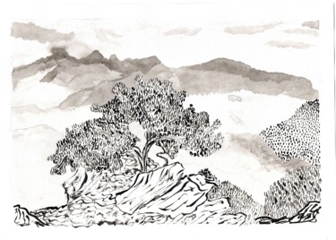 绘画 标题为“Paysage de Corée” 由Mf Arts-Créations, 原创艺术品, 丙烯