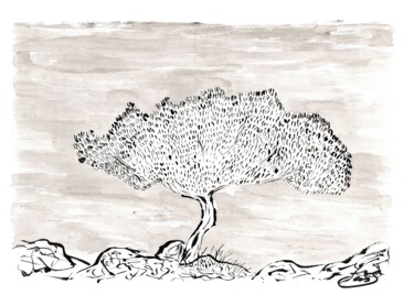 Peinture intitulée "Regard d'un arbre" par Mf Arts-Créations, Œuvre d'art originale, Acrylique