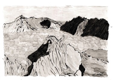 绘画 标题为“Montagnes au miliie…” 由Mf Arts-Créations, 原创艺术品, 丙烯