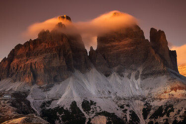 Tre Cime in cotton candy Fotografie mit dem Titel "Tre Cime in cotton…" von Martin Kucera, Original-Kunstwerk, Digitale Fotografie
